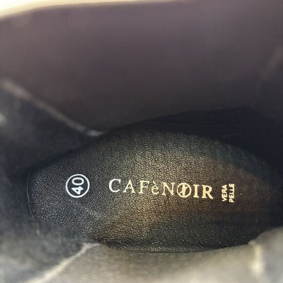 CAFENOIR Women Black Leather Ankle Boots EUR 40 UK 6.5 US 9 $270 MSRP - Picture 8 of 10